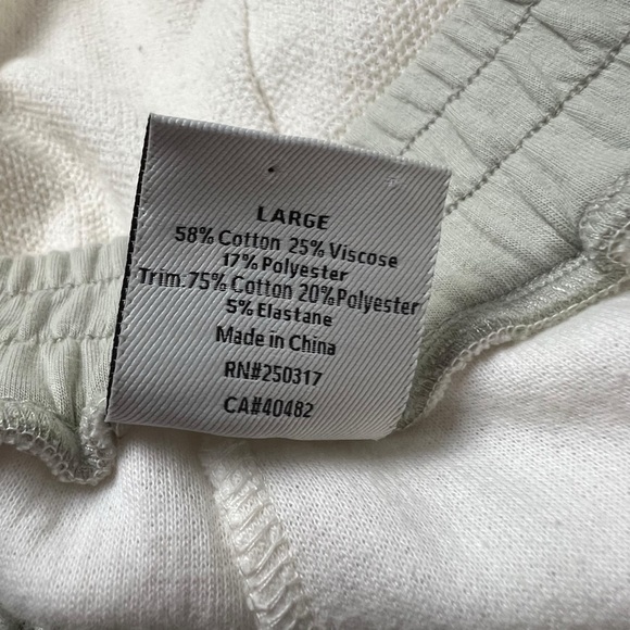 Varley Women Finley Track Pants SZ L Ivory Casual PullOn Jersey Knit Terry Cloth - Picture 4 of 11